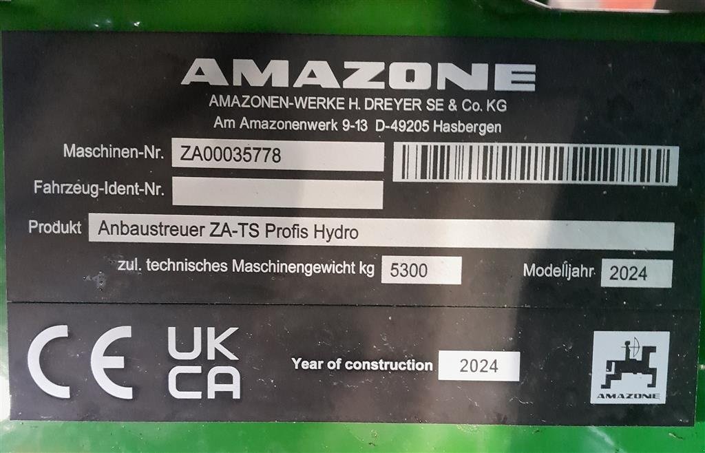 Düngerstreuer tip Amazone ZA-TS 4200 Hydro, Gebrauchtmaschine in Horsens (Poză 8)