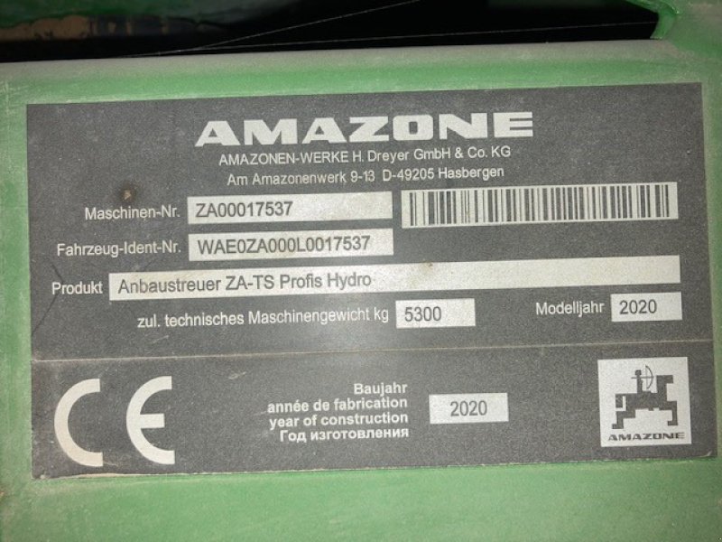 Düngerstreuer des Typs Amazone ZA-TS 4200 Ultra Profis A1, Gebrauchtmaschine in Weinbergen-Bollstedt (Bild 10)