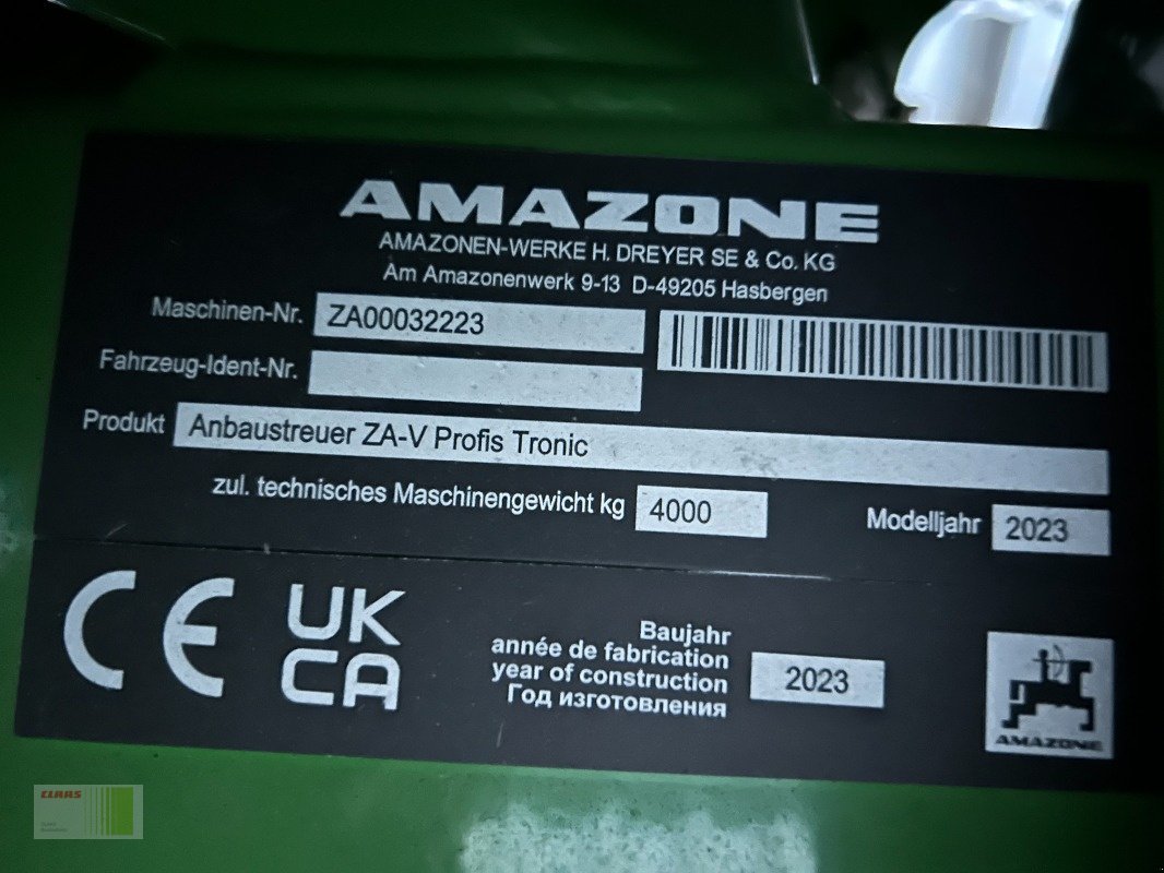 Düngerstreuer des Typs Amazone ZA-V 3200 Super Profis Tronic, Neumaschine in Weddingstedt (Bild 2)