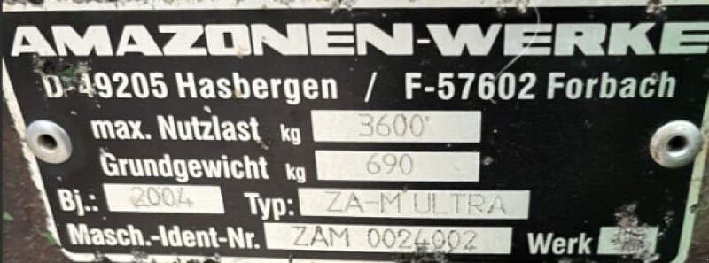 Düngerstreuer typu Amazone ZAM ULTRA, Gebrauchtmaschine v ROYE (Obrázek 5)