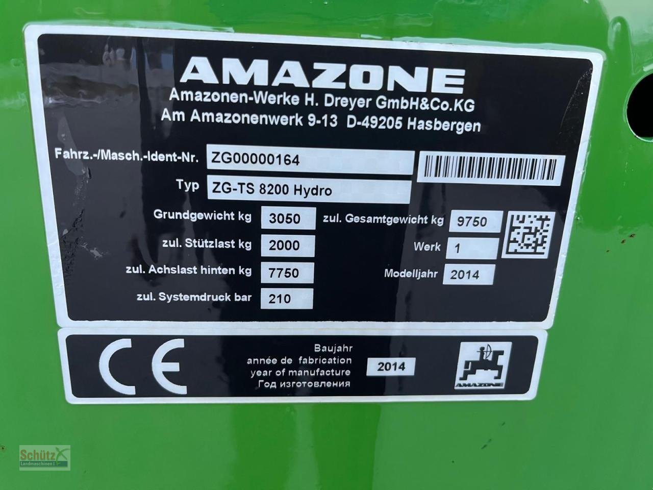 Düngerstreuer vrste Amazone ZG-TS 8200 Hydro Profis, Gebrauchtmaschine v Schierling (Slika 13)