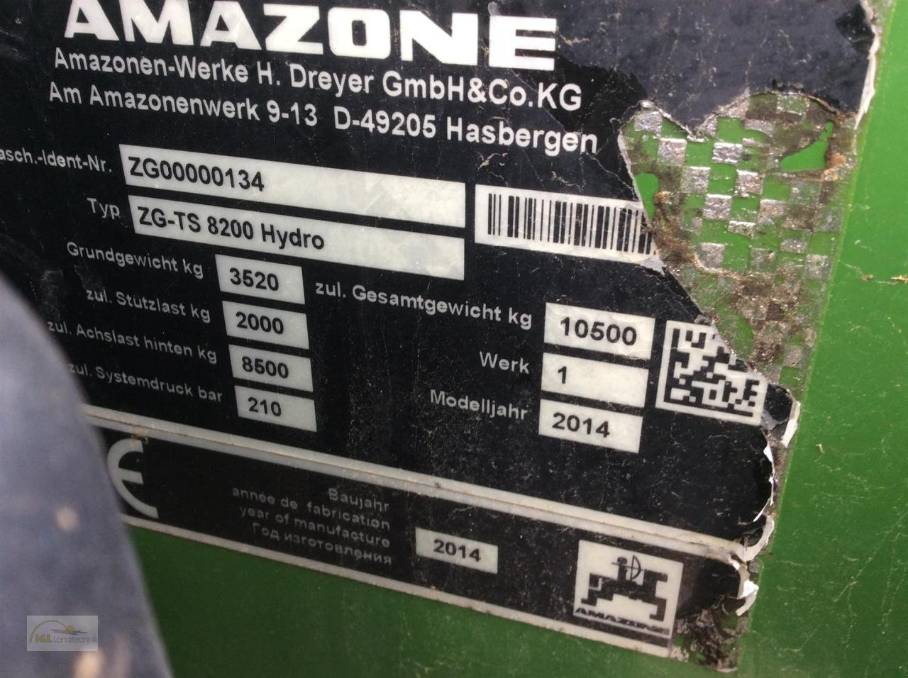 Düngerstreuer tip Amazone ZG-TS 8200 Hydro, Gebrauchtmaschine in Pfreimd (Poză 5)