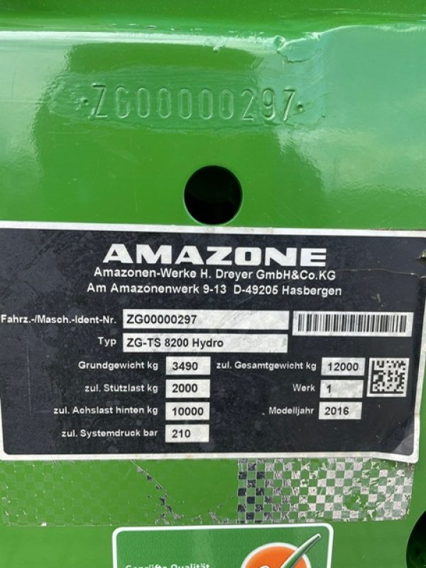 Düngerstreuer des Typs Amazone ZG-TS 8200, Gebrauchtmaschine in Zolling (Bild 13)