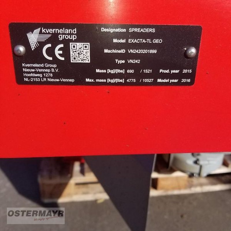 Düngerstreuer des Typs Kverneland Exacta TL 2800 GeoSpread, Gebrauchtmaschine in Rohr i .NB (Bild 6)