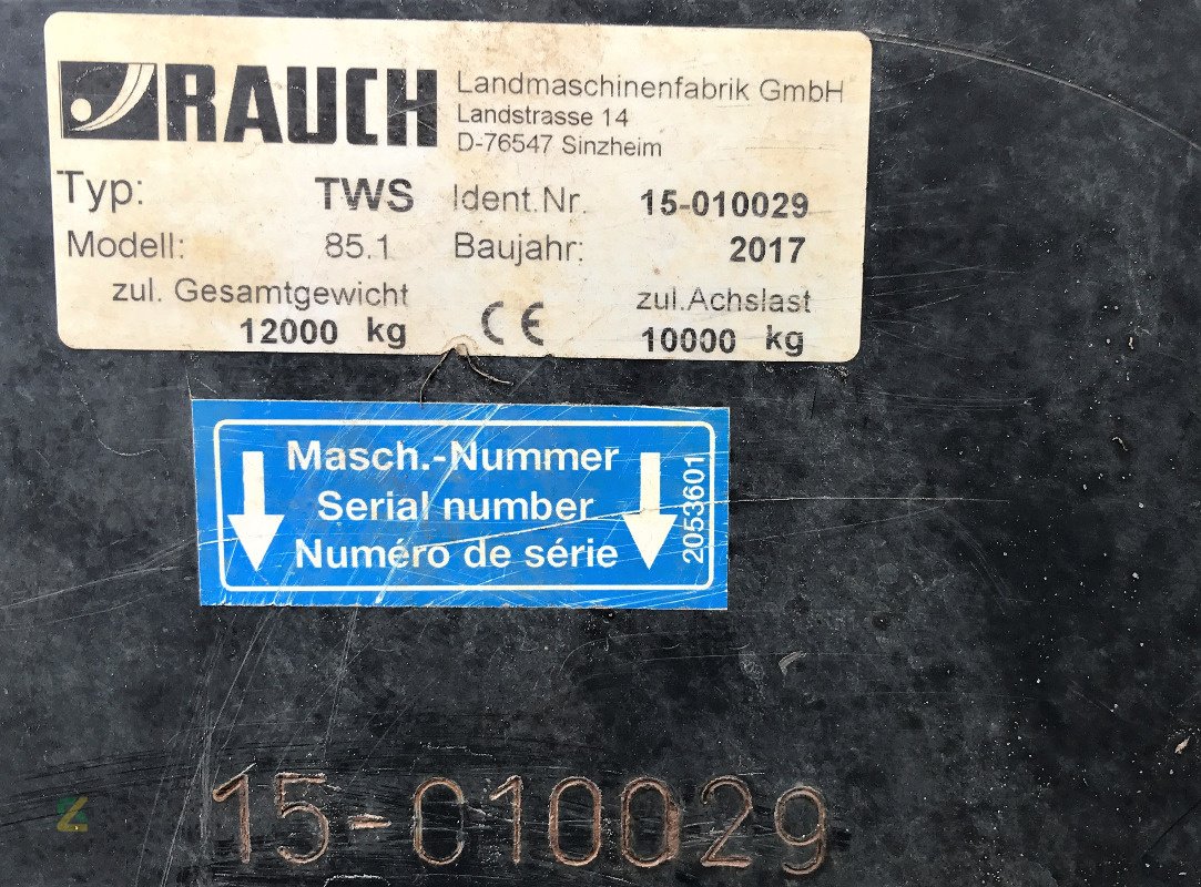 Düngerstreuer типа Rauch TWS 85.1, Gebrauchtmaschine в Sonnewalde (Фотография 7)