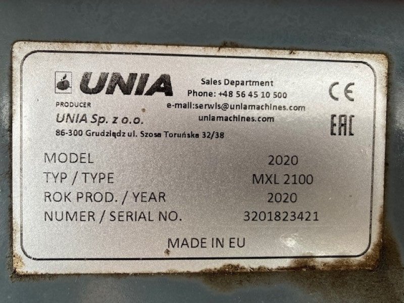 Düngerstreuer del tipo Unia MXL 2100, Gebrauchtmaschine en Skærbæk (Imagen 5)