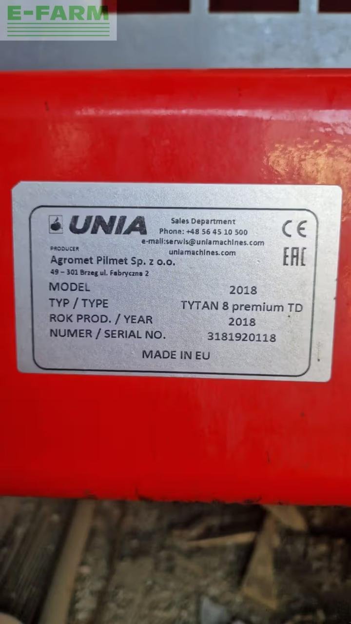 Düngerstreuer tip Unia TYTAN 8 premium TD, Gebrauchtmaschine in Hamburg (Poză 6)