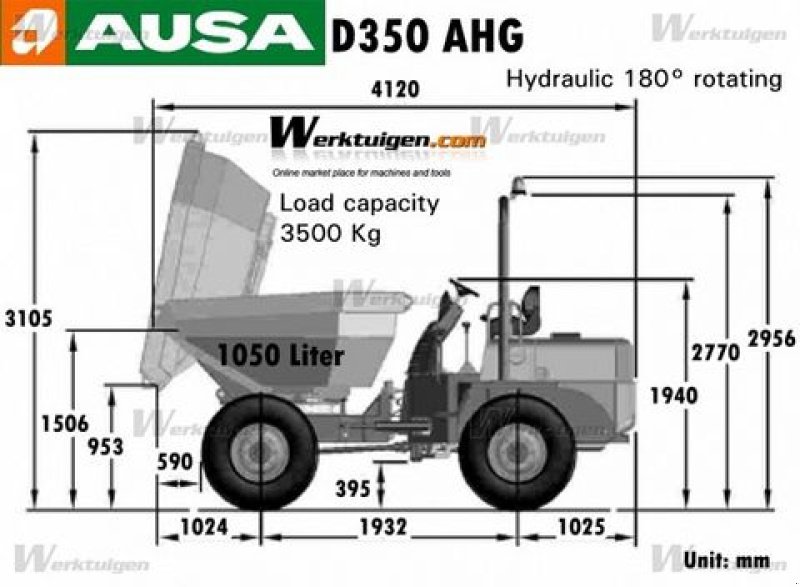 Dumper del tipo Ausa D350AHG mit Drehmulde ( 3,5t NL u. 2,83t EG ), Gebrauchtmaschine en St. Nikolai ob Draßling (Imagen 23)