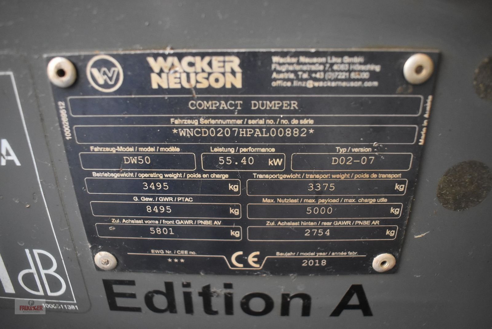 Dumper des Typs Wacker Neuson Neuson DW50 mit Straßenzulassung, Gebrauchtmaschine in Putzleinsdorf (Bild 14)