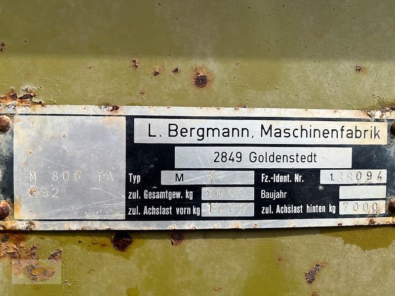 Dungstreuer tip Bergmann MX 8000 TA, Gebrauchtmaschine in Waldkappel (Poză 8)