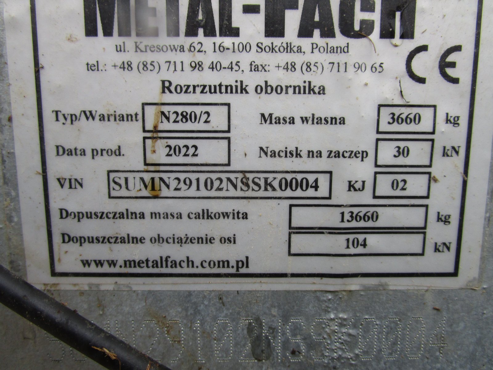 Dungstreuer des Typs Metal-Fach N280/2, Gebrauchtmaschine in Winklarn (Bild 3)