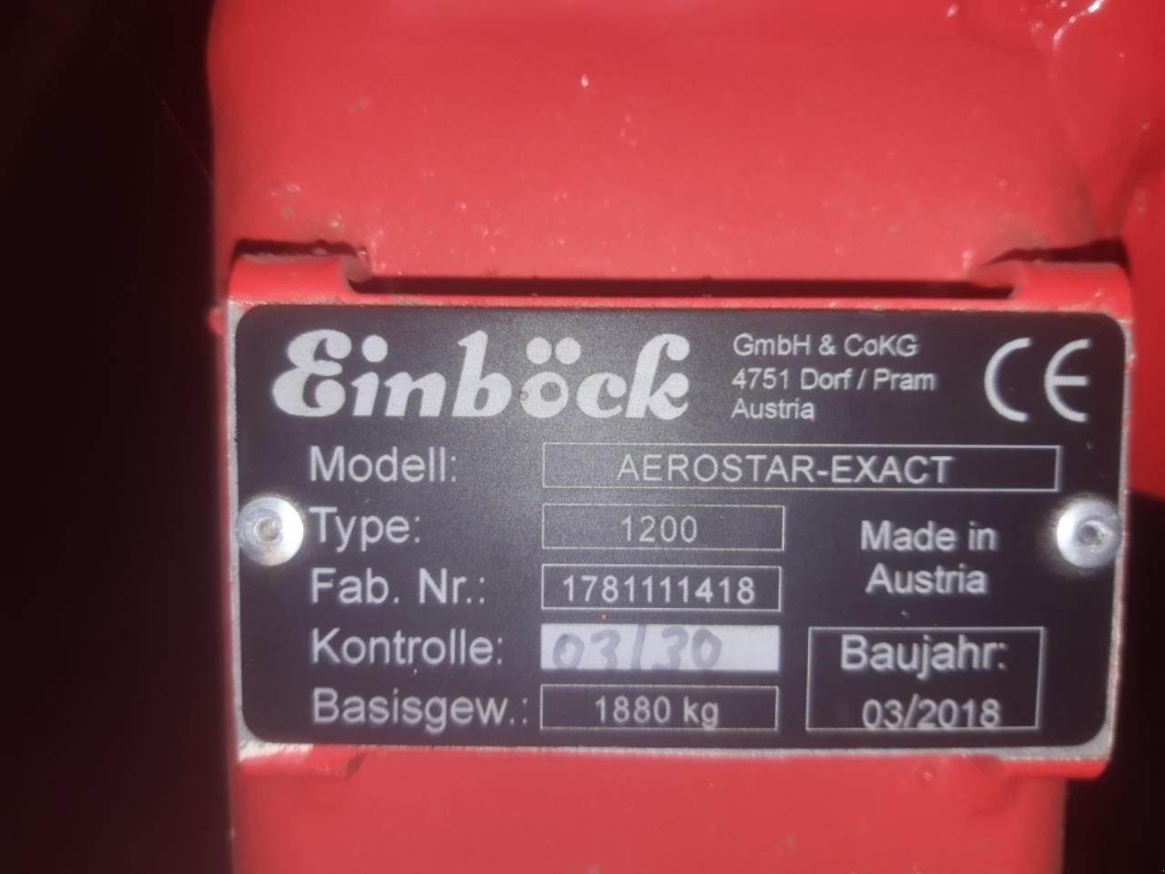Egge a típus Einböck AEROSTAR EXACT 1200, Gebrauchtmaschine ekkor: Maribo (Kép 3)