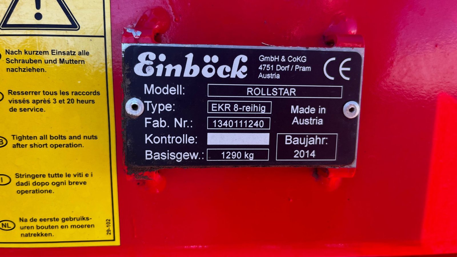Egge Türe ait Einböck Rollstar ekr-8 12m., Gebrauchtmaschine içinde Horsens (resim 10)
