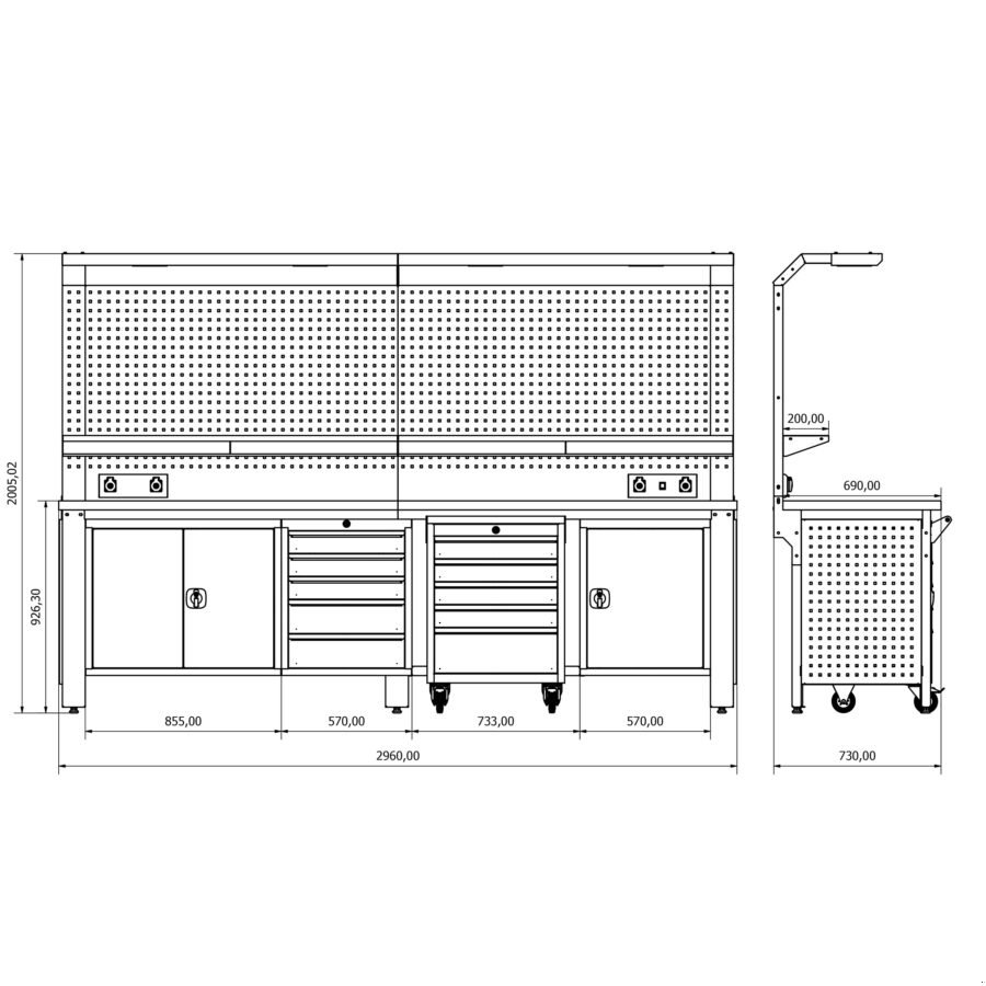 Einrichtungsgegenstände of the type Neox ProLinePlus-1759 Werkbank 296x73x200cm, Neumaschine in mixnitz (Picture 2)