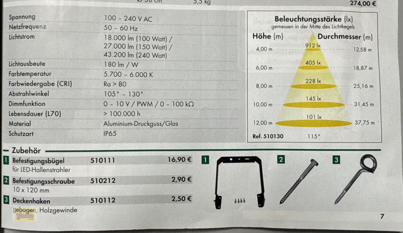 Einrichtungsgegenstände van het type Sonstige Patura LED-Hallenstrahler Premium-Line AKTION, Neumaschine in Kötschach (Foto 11)