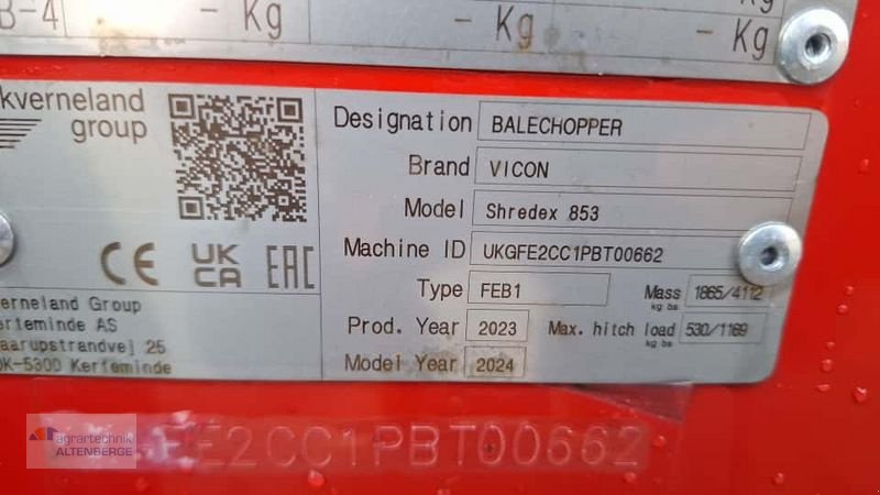 Einstreutechnik typu Vicon Shredex 853 Pro, Neumaschine v Altenberge (Obrázek 8)