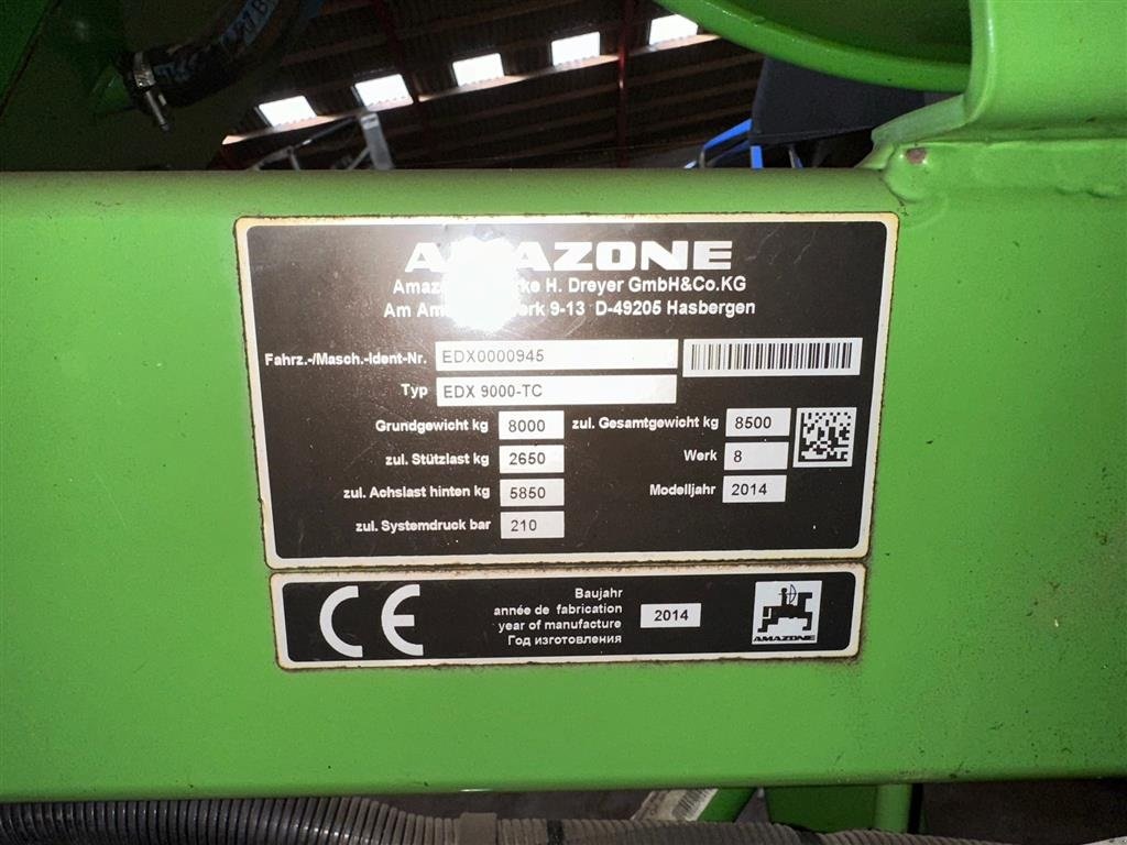 Einzelkornsägerät typu Amazone EDX 9000 TC Med sektionskontrol, Gebrauchtmaschine w Aabenraa (Zdjęcie 4)