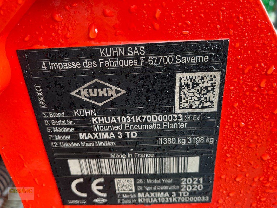 Einzelkornsägerät Türe ait Kuhn Maxima 3 TD, Mulchsaat, 6 reihig, Gebrauchtmaschine içinde Greven (resim 16)