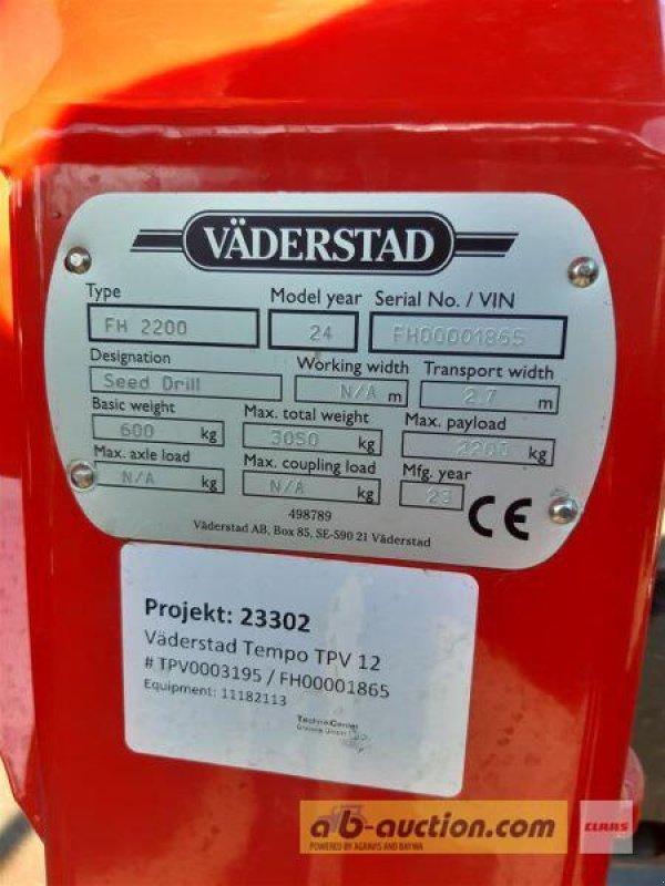 Einzelkornsägerät typu Väderstad SÄMASCHINE EINZELK. TEMPO V 12, Neumaschine v Grimma (Obrázek 7)