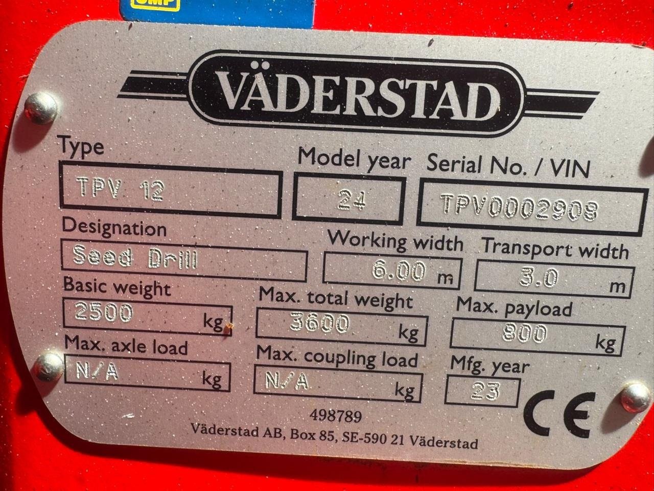 Einzelkornsägerät typu Väderstad TEMPO TPL12, Gebrauchtmaschine w Saksøbing (Zdjęcie 9)