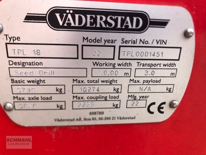 Einzelkornsägerät typu Väderstad TPL18, Gebrauchtmaschine w Upahl (Zdjęcie 10)