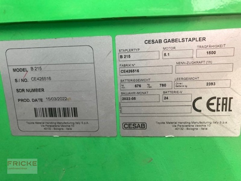 Elektrostapler des Typs Cesab B215, Gebrauchtmaschine in Bockel - Gyhum (Bild 15)