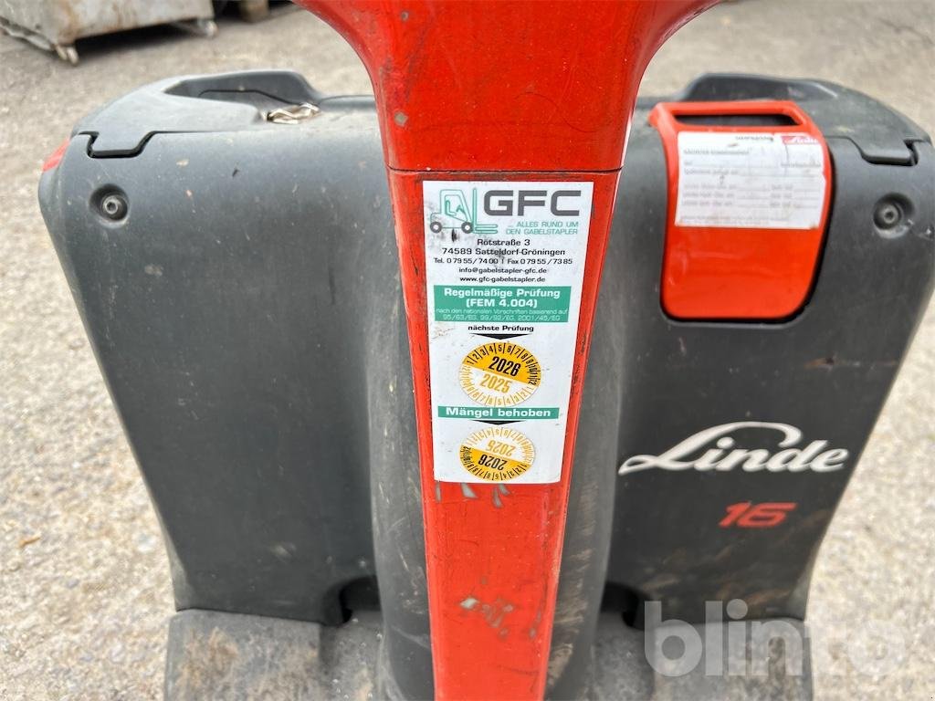 Elektrostapler typu Linde T 16, Gebrauchtmaschine w Düsseldorf (Zdjęcie 4)