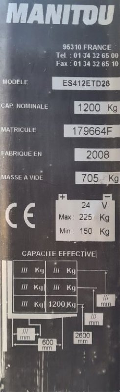 Elektrostapler des Typs Manitou ES 412 ETD 26, Gebrauchtmaschine in BAZAINVILLE (Bild 10)