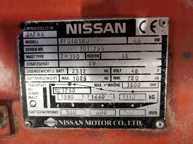 Elektrostapler des Typs Nissan FP01R18u, Gebrauchtmaschine in Henndorf (Bild 1)