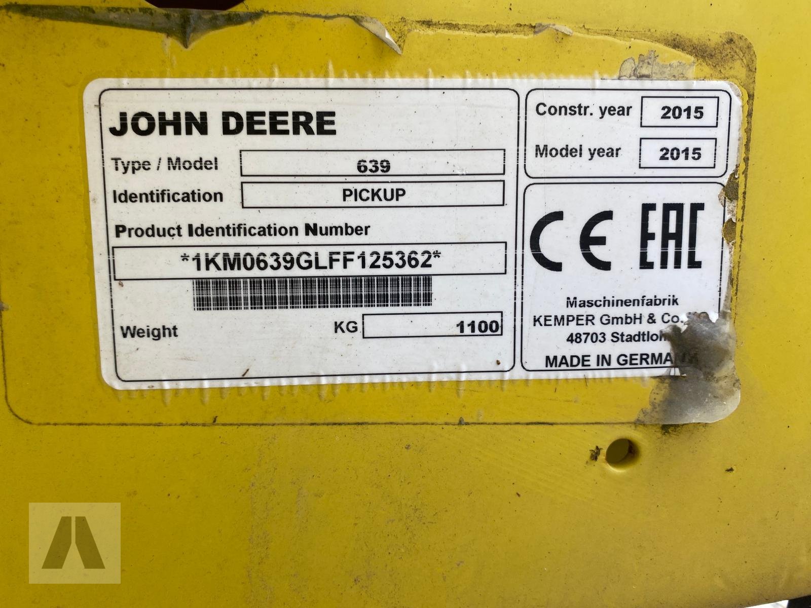 Feldhäcksler Pick-up του τύπου John Deere 639 Pickup, Gebrauchtmaschine σε Lauterhofen (Φωτογραφία 3)