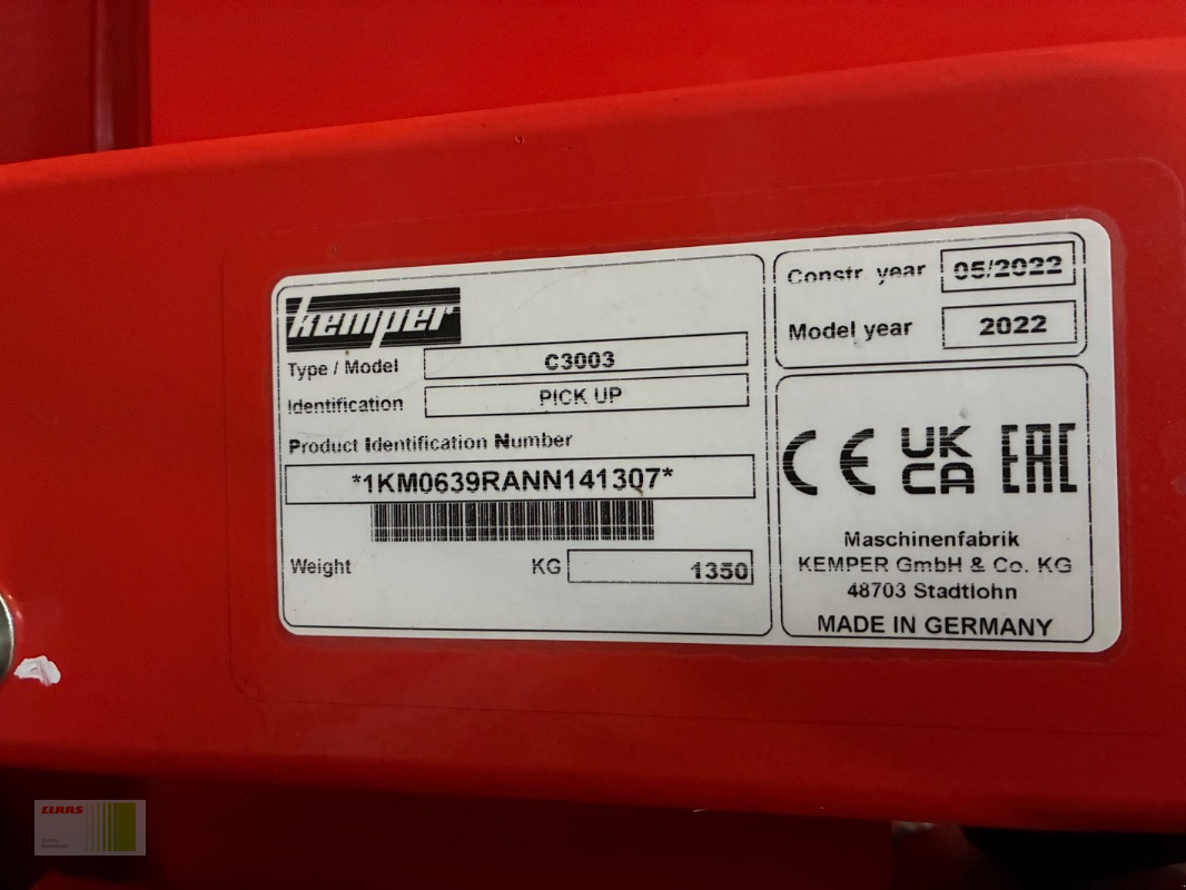 Feldhäcksler Pick-up typu Kemper C3003 (Neumaschine für CLAAS), Neumaschine v Weddingstedt (Obrázek 2)