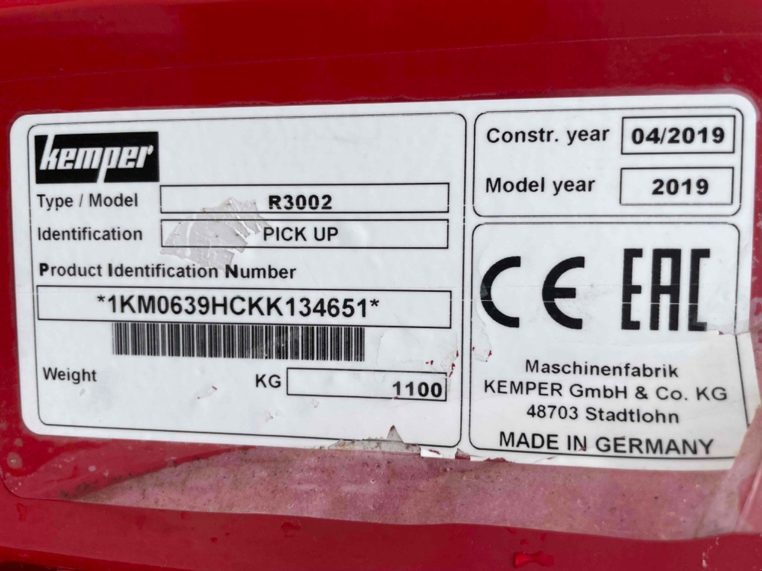 Feldhäcksler Pick-up Türe ait Kemper Pick-up pour ensileuse R3002 Kemper, Gebrauchtmaschine içinde SAINT CLAIR SUR ELLE (resim 11)