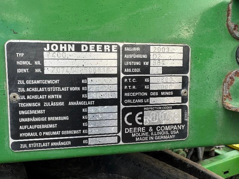 Feldhäcksler tip John Deere 7400 4RM, Gebrauchtmaschine in Wargnies Le Grand (Poză 5)