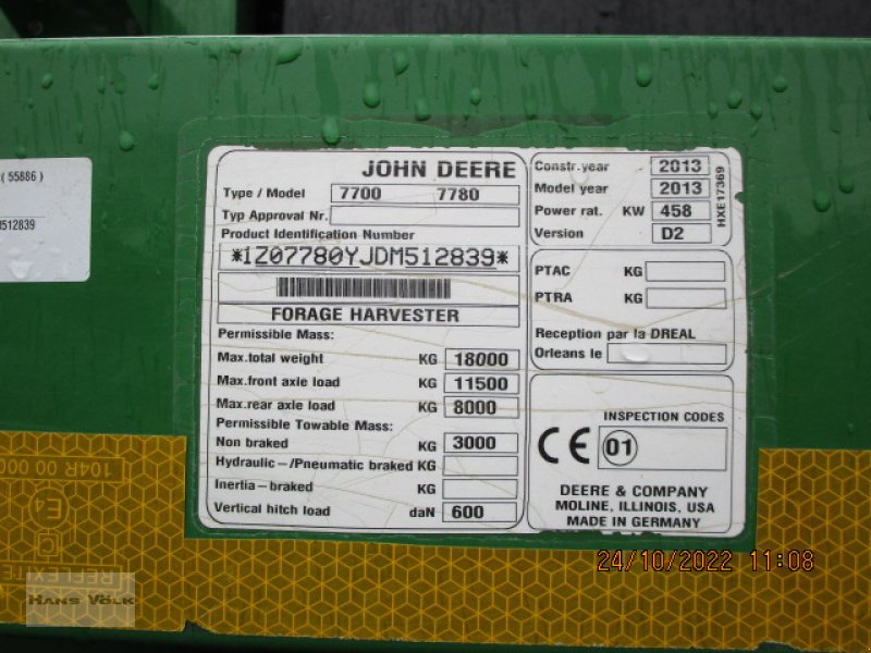 Feldhäcksler des Typs John Deere 7780i, Gebrauchtmaschine in Soyen (Bild 11)