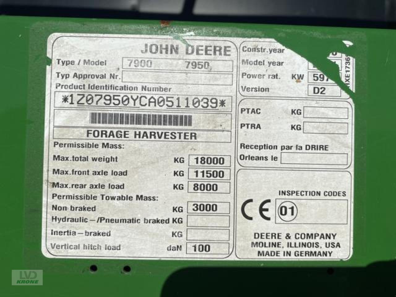 Feldhäcksler des Typs John Deere 7950, Gebrauchtmaschine in Spelle (Bild 15)