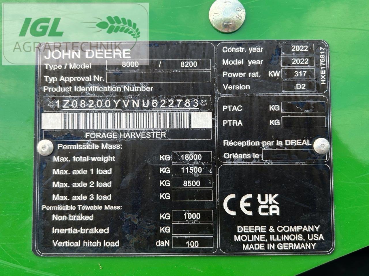 Feldhäcksler tip John Deere 8200 I, Gebrauchtmaschine in Nabburg (Poză 23)