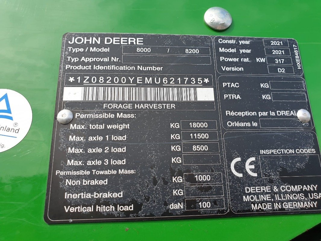 Feldhäcksler des Typs John Deere 8200 **SONDERFINANZIERUNG**, Gebrauchtmaschine in Sittensen (Bild 19)