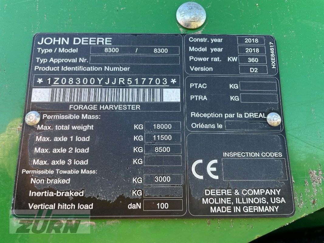 Feldhäcksler tip John Deere 8300, Gebrauchtmaschine in Emskirchen (Poză 16)