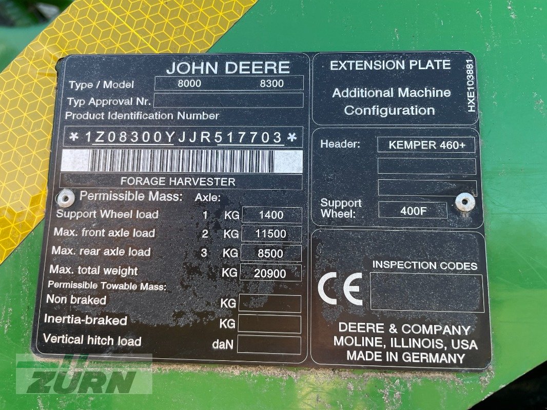 Feldhäcksler tip John Deere 8300, Gebrauchtmaschine in Emskirchen (Poză 17)