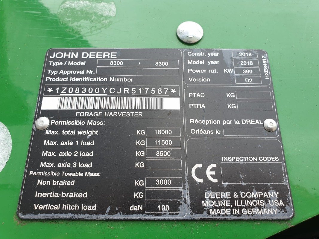 Feldhäcksler des Typs John Deere 8300I, Neumaschine in Sittensen (Bild 16)