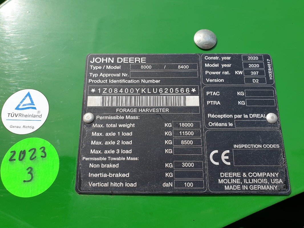 Feldhäcksler des Typs John Deere 8400, Gebrauchtmaschine in Sittensen (Bild 18)