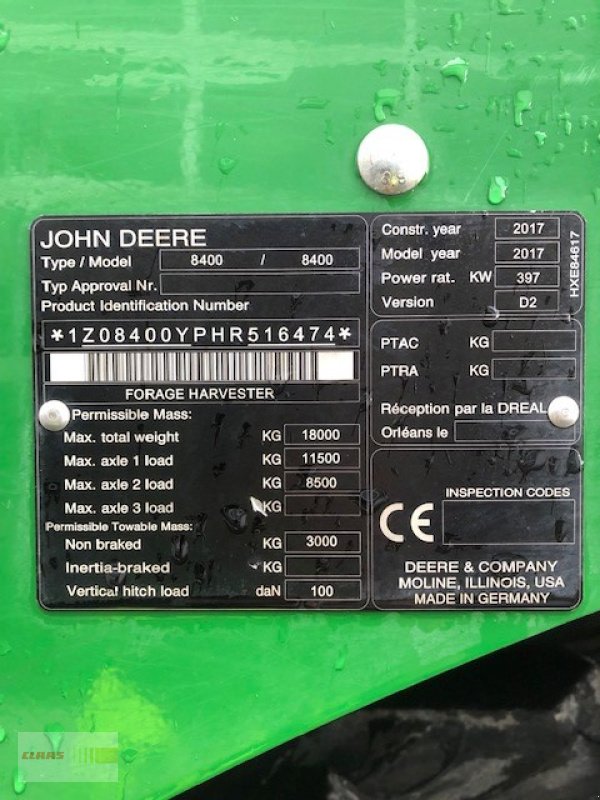 Feldhäcksler des Typs John Deere 8400i PREIS REDUZIERT !!!, Gebrauchtmaschine in Langenau (Bild 8)