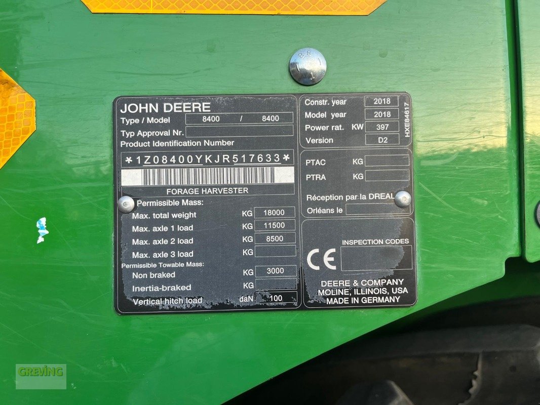 Feldhäcksler tip John Deere 8400i ProDrive 40Km/h, Gebrauchtmaschine in Ahaus (Poză 27)
