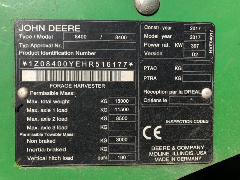 Feldhäcksler des Typs John Deere 8400i, Gebrauchtmaschine in Sonnewalde (Bild 9)