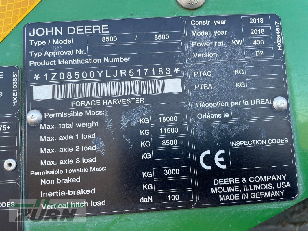 Feldhäcksler tip John Deere 8500, Gebrauchtmaschine in Windsbach (Poză 11)