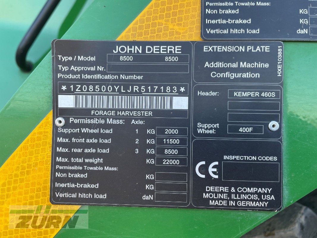 Feldhäcksler tip John Deere 8500, Gebrauchtmaschine in Windsbach (Poză 10)