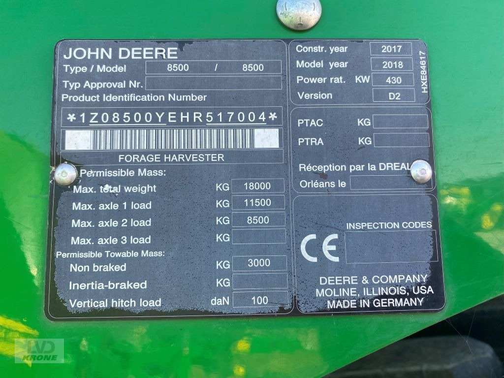 Feldhäcksler tip John Deere 8500, Gebrauchtmaschine in Groß Munzel (Poză 14)