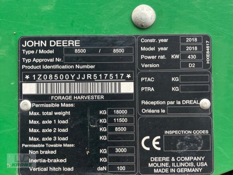 Feldhäcksler des Typs John Deere 8500, Gebrauchtmaschine in Spelle (Bild 12)