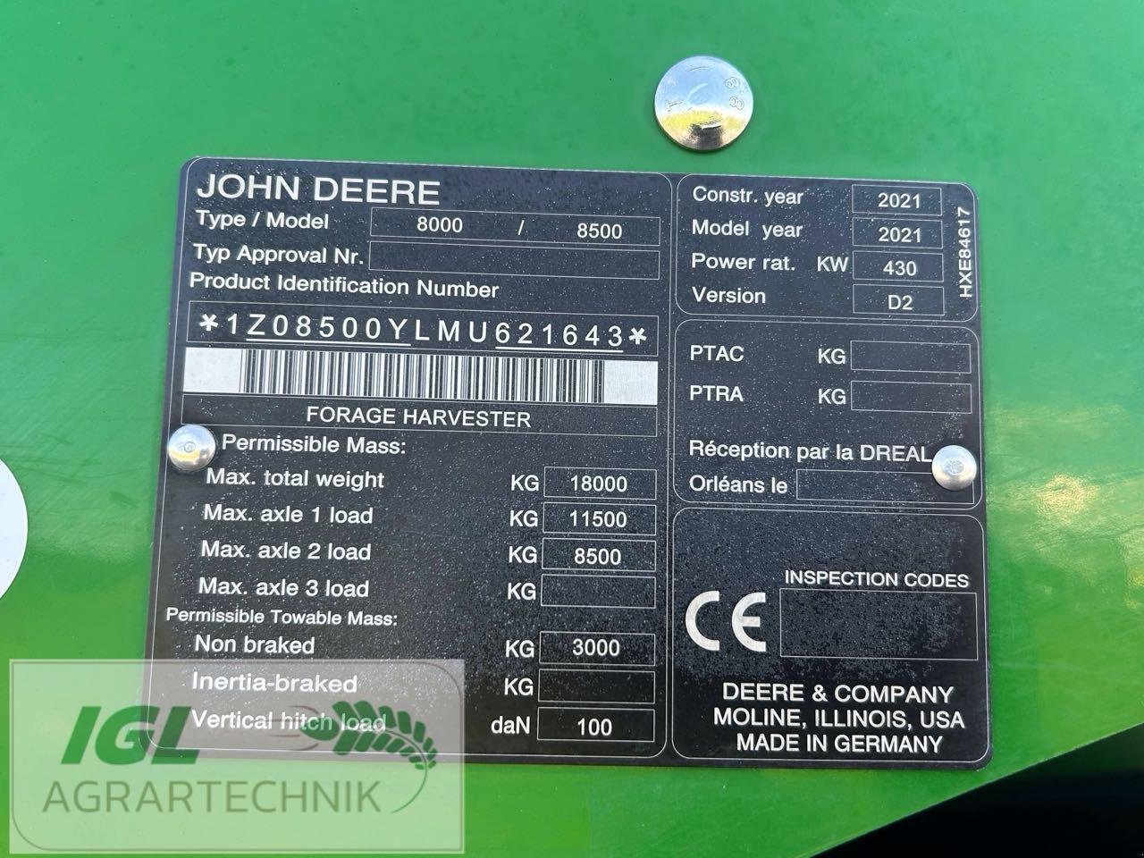 Feldhäcksler tip John Deere 8500i, Gebrauchtmaschine in Nabburg (Poză 15)