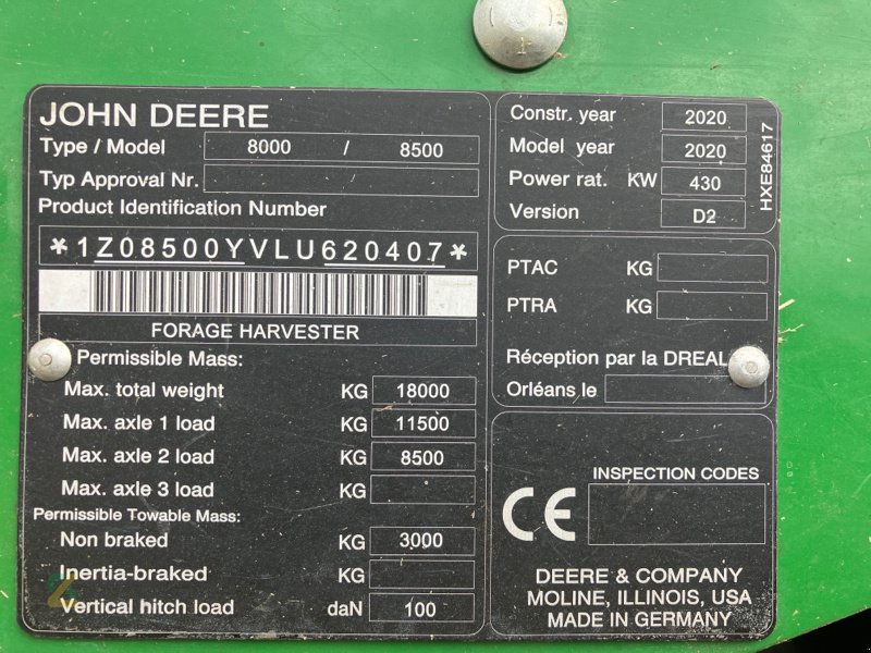 Feldhäcksler des Typs John Deere 8500i, Gebrauchtmaschine in Sonnewalde (Bild 7)